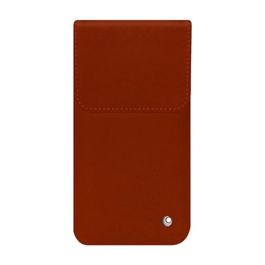 Pochette cuir Apple iPhone 16 Pro Max -  - Orange - Cuir vegan