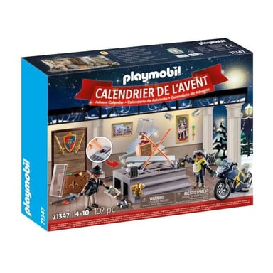 PLAYMOBIL 71347 Calendario de Adviento - Policía- - La magia de la Navidad - 24 cajas para abrir- para esperar la Navidad