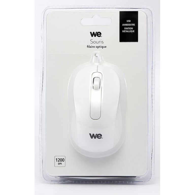 WE Filaire 1200 DPI Connexion USB Ultra Léger Ambidextre Compatible avec PCMac Neuf - vue 4