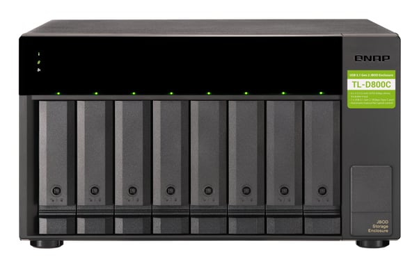 QNAP TL-D800C Custodia per HDD/SSD nera, grigia da 2,5/3,5'' Custodia di archiviazione