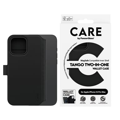 PanzerGlass CARE™ by ® Tango 2-in-1 Wallet Case w. MagSafe iPhone 16 Pro Max funda para teléfono móvil Negro