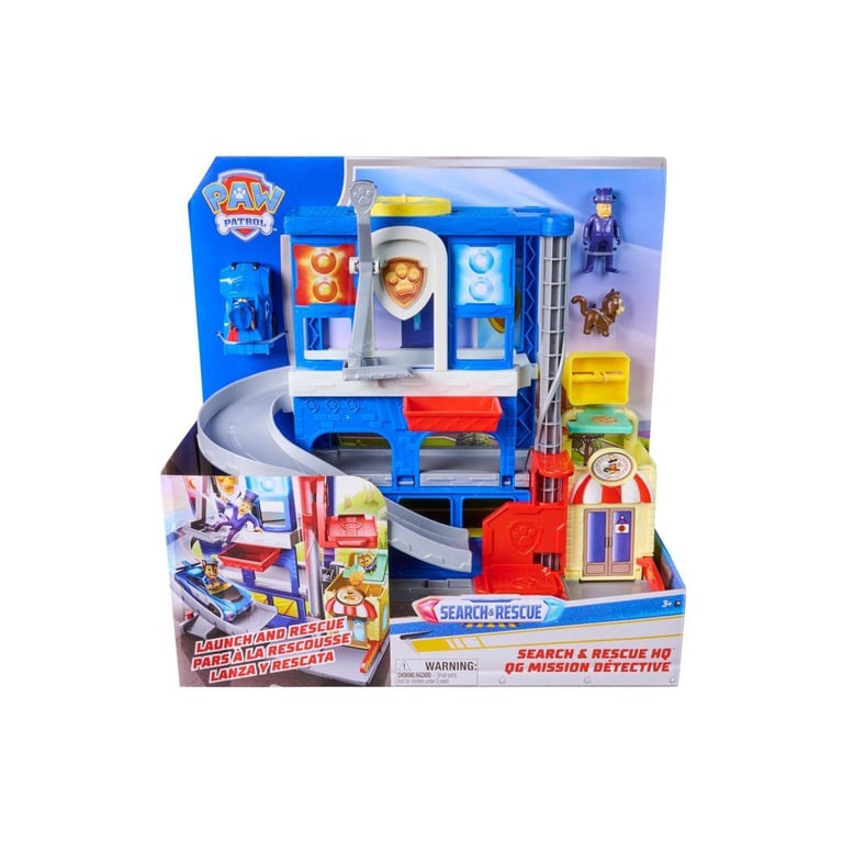 Coffret QG interactif Spin Master PAW Patrol Pup Squad Search & Rescue - Ascenseur rotatif, Rampe et 2 Figurines - Multicolore - Neuf