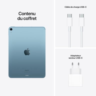 iPad Air 5e génération 10,9'' Puce M1 (2022), 64 Go - WiFi + Cellular 5G - Bleu