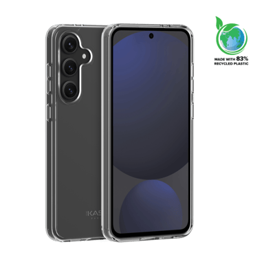 Funda híbrida invisible fabricada con un 83% de plástico reciclado para Samsung Galaxy S24 FE, Transparente