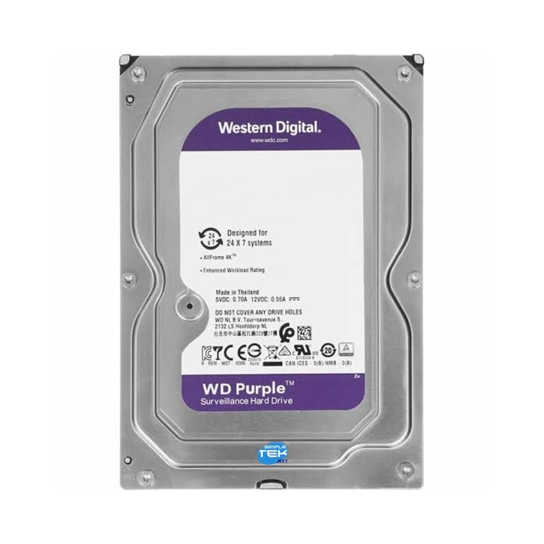 WD Disque dur Surveillance 3 To interne 3.5 SATA 6Gb/ mémoire tampon : 128 Mo - vue 3