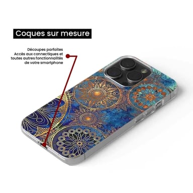 Coque en silicone - Compatible pour Google Pixel 8 Pro - design mandalla bleu
