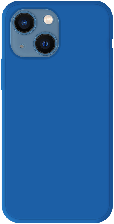 Coque silicone unie compatible Mat Bleu Apple iPhone 13 Mini