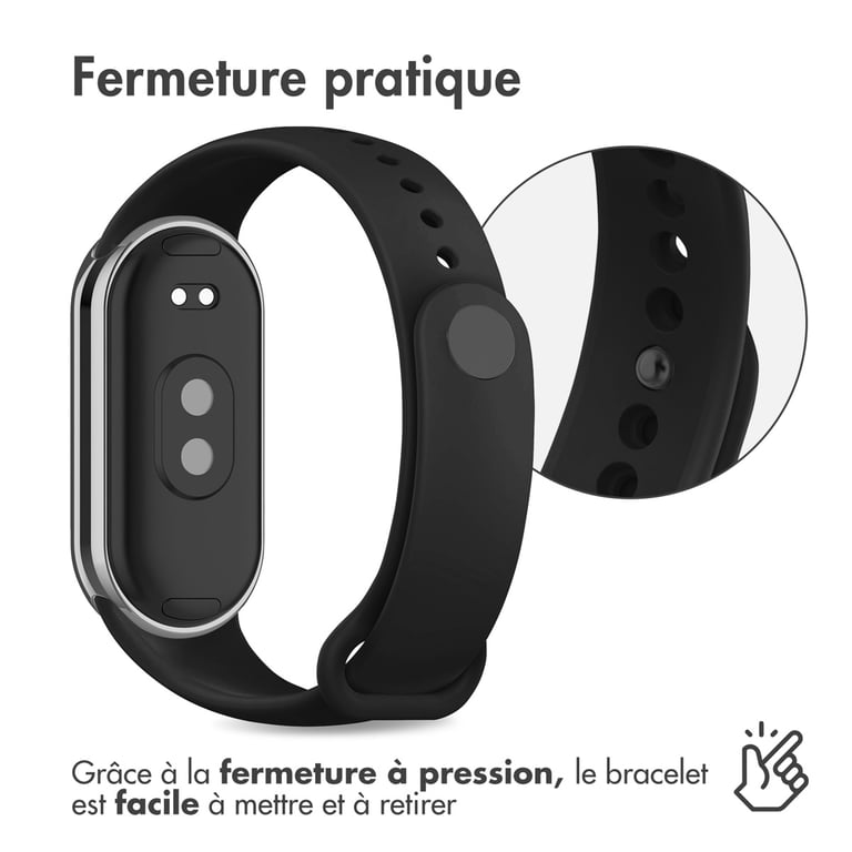 imoshion Bracelet sport en silicone pour Xiaomi Smart Band 8 / 9 - Noir - Neuf