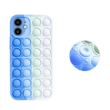 Custodia Popping Bubble per Apple iPhone 12 mini, blu verde