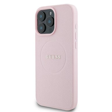 Custodia Guess per iPhone 15 Pro Max 6,7'' rosa Custodia rigida Anello granulato MagSafe