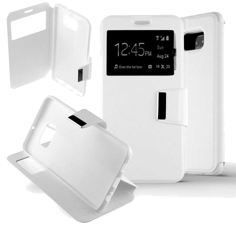 Etui Folio compatible Blanc Samsung Galaxy S6 Edge Plus