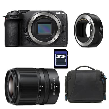 NIKON Z30 + Z 18-140 + Bolsa + Tarjeta SD de 8 GB + Anillo FTZ II