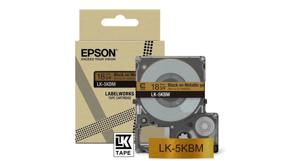 Cartouche d'encre Epson LK 5BKP pour LabelWorks LW C410 et LW C610 Or sur métallique - vue 1