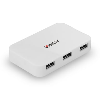 Lindy 43143 hub & concentrateur USB 3.2 Gen 1 (3.1 Gen 1) Type-A 5000 Mbit/s Blanc