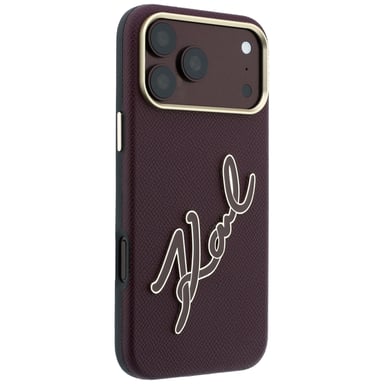 Étui Karl Lagerfeld Smooth Big Resin pour iPhone 18 Pro / 17 Pro, couleur bordeaux