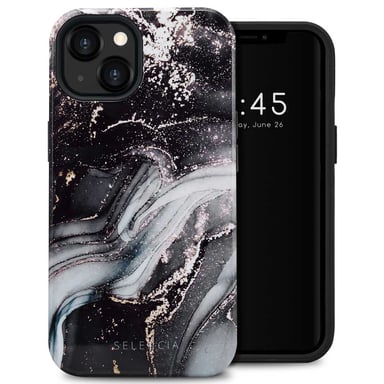 Selencia Coque arrière Vivid pour Apple iPhone 13 - Chic Marble Black