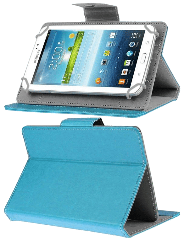 Housse Universelle pour Tablette 9 Pouces Samsung Huawei Bleu Ciel Simili cuir YONIS