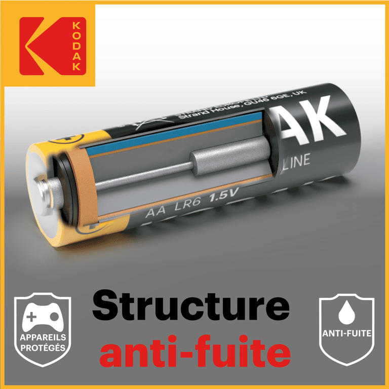 KODAK Xtralife Piles AA LR6 Alcaline 1 5V – Pack de - vue 3