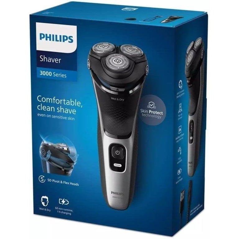 Rasoir Électrique Philips Series 3000 S3143/00 – 5D Pivot & Flex, Étanche, 60 Min Autonomie - vue 5