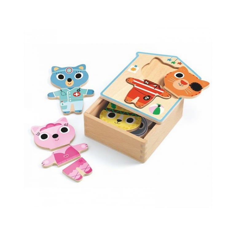 Puzzle en Bois Dressup Mix Créativité et Éveil avec Djeco Neuf