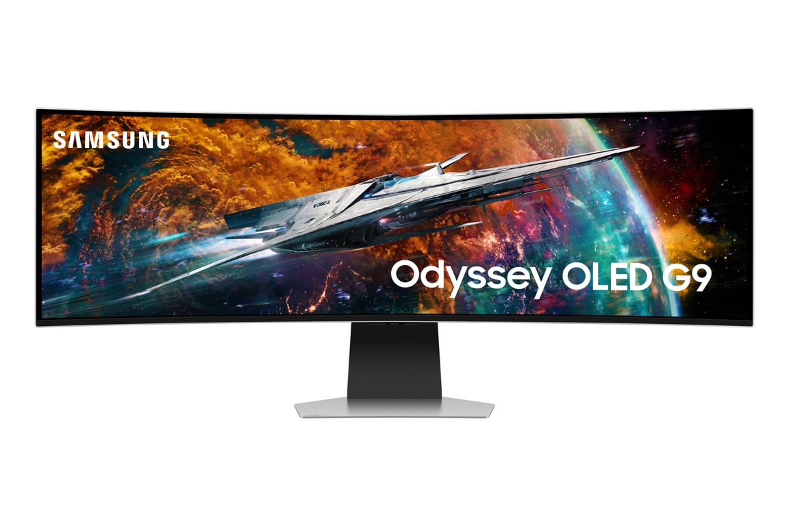 Samsung Ecran PC Odyssey OLED G9 240Hz 0.03ms Dalle OLED Résolution 5120 x 1440 1 000 000 : 1 32:9 FreeSync Premium Pro Compatble G Sync Smart HDMI DisplayPort USB C Pied ajustable - vue 10