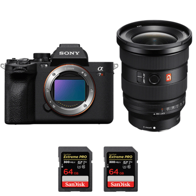 Appareil photo hybride Sony A7R V + FE 16-35mm f/2.8 GM II + 2 SanDisk 64GB Extreme PRO UHS-II + Ebook ''20 astuces pour des images qui claquent''