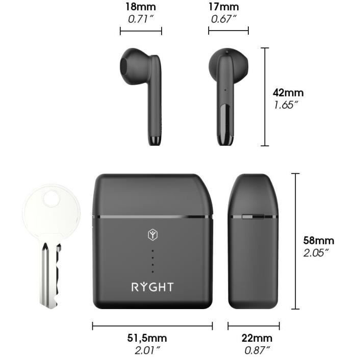 RYGHT R480286 NEMESIS - Ecouteur True Wireless Earbuds - Noir