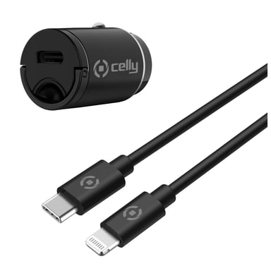 Celly CCMINILIGHT cargador de dispositivo móvil Smartphone Negro Encendedor de cigarrillos Auto