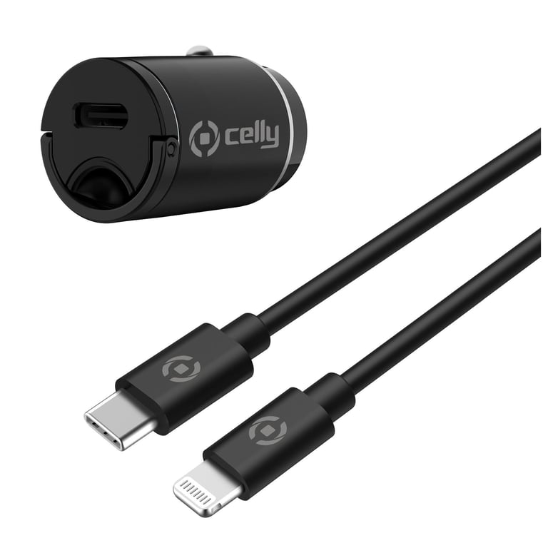 Celly CCMINILIGHT chargeur d'appareils mobiles Smartphone Noir Allume-cigare Auto - Neuf