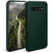 Funda de silicona Moozy Minimalist Series para Samsung S10, verde medianoche - Acabado mate fino y flexible en TPU