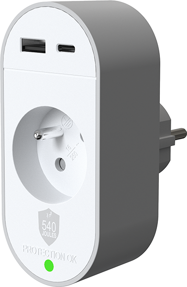 Parafoudre 1 prise +USB A+C - vue 5