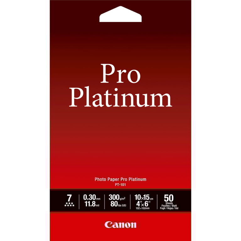 Canon Papier photo 4 × 6” 10 × 15 cm Pro Platinum PT 101 50 feuilles Neuf