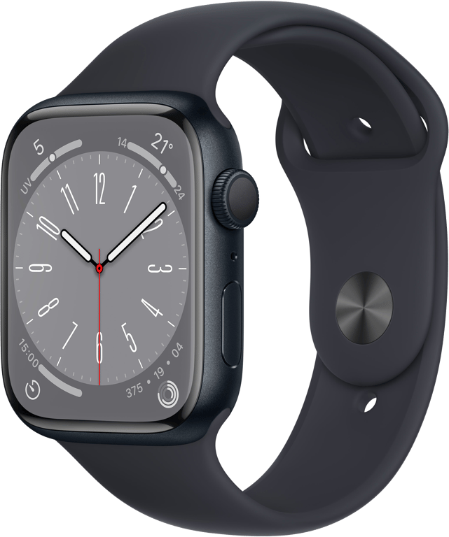Apple Watch Series 8 OLED 45 mm - Boîtier en Aluminium Minuit - GPS - Bracelet Sport - Minuit