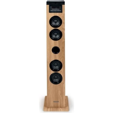 Torre di altoparlanti - THOMSON - Nero/Legno - Bluetooth/CD/USB/SD, 60W, Radio FM, Telecomando, Alimentazione 230V