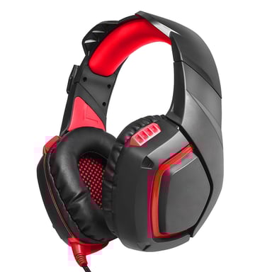 Casque Gaming Stéréo Gamer USB Jack 3.5Mm Haut-Parleur 50Mm LED Microphone Rouge YONIS