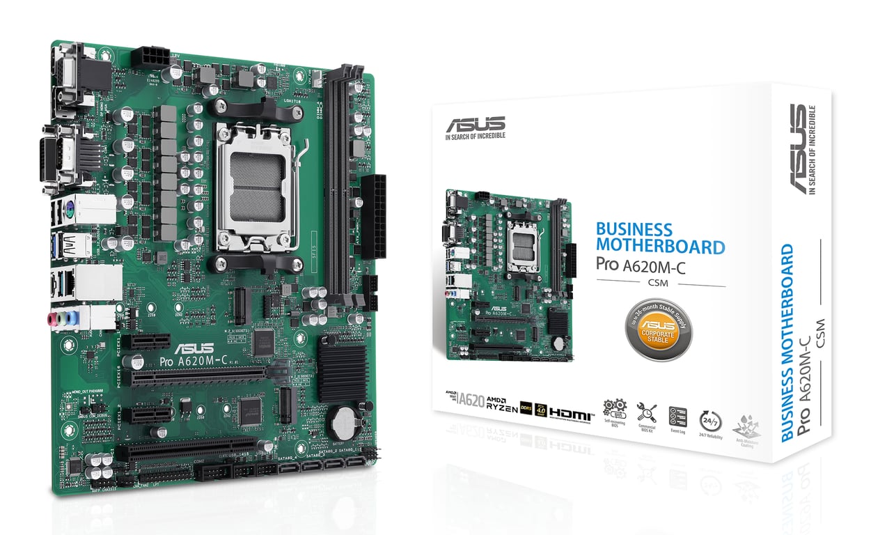 ASUS PRO A620M C CSM AMD A620 Emplacement AM5 micro ATX Neuf