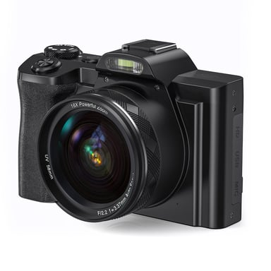 Appareil photo numérique 5K 48MP Zoom 16x avec autofocus et anti-tremblement Black
