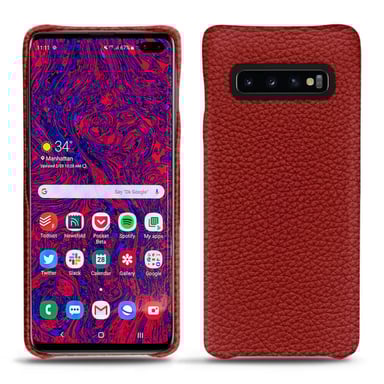 Funda de piel Samsung Galaxy S10 5G - Tapa trasera - Rojo - Piel granulada