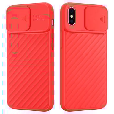 Coque pour Apple iPhone X / XS en MAT ROUGE Housse de protection Étui en silicone TPU flexible et avec protection pour appareil photo