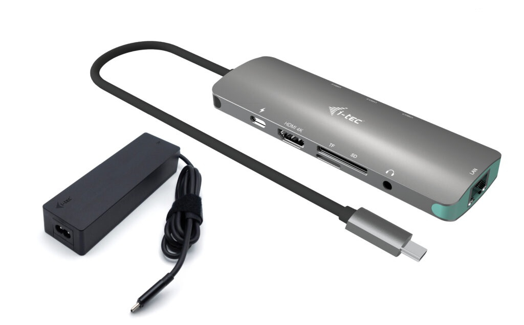 i tec USB C Metal Nano Docking Station 4K HDMI LAN with Power Delivery + Universal Charger Neuf