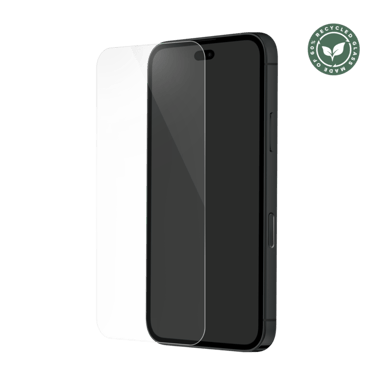 Protector de pantalla de vidrio templado premium (60% vidrio templado reciclado) para Apple iPhone 18 Pro, transparente