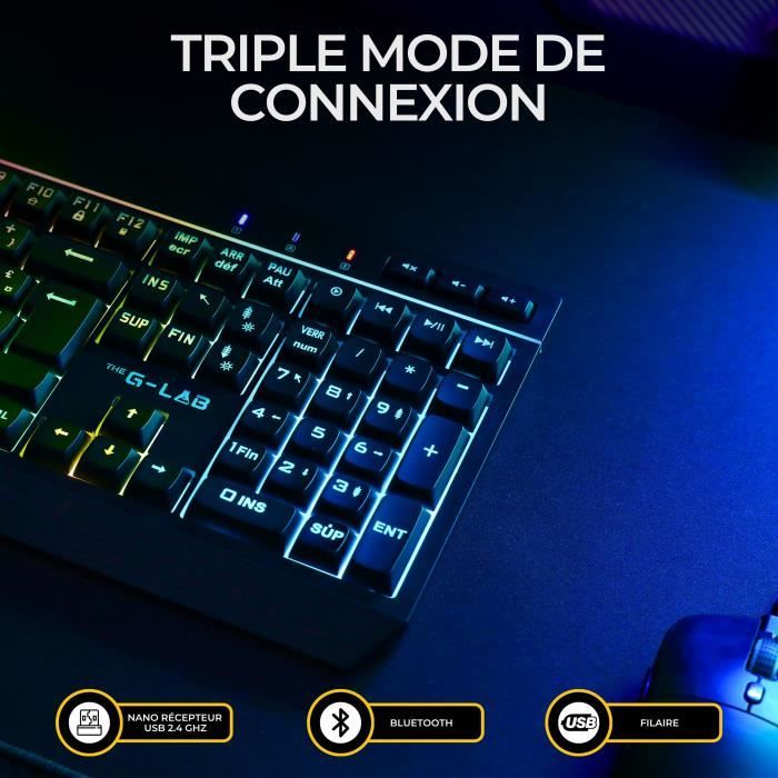 Clavier gamer sans fil THE G LAB KEYZ TUNGSTEN EX 32 macros configurables - vue 5