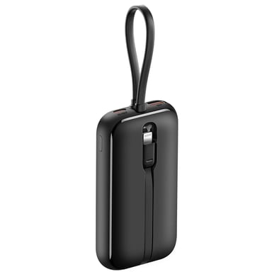 Swissten Batería Externa 10000mAh Cables USB-C y Lightning Pantalla LED Negro