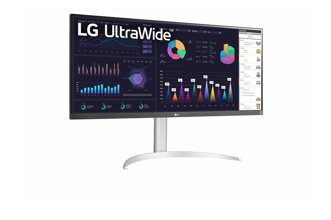 LG 34WQ650-W écran plat de PC 86,4 cm (34 ) 2560 x 1080 pixels WFHD LCD Argent, Blanc - Neuf