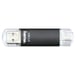 Clé USB ''Laeta Twin'', USB 3.0, 256 Go, 40 Mo/s, noire