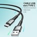 Câble USB 3.0 vers USB-C BWOO 1m noir - Charge rapide 60W - Nylon tressé et aluminium