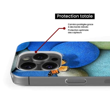 Coque en silicone - Compatible Samsung Galaxy A34 5G - design papillon galet bleu