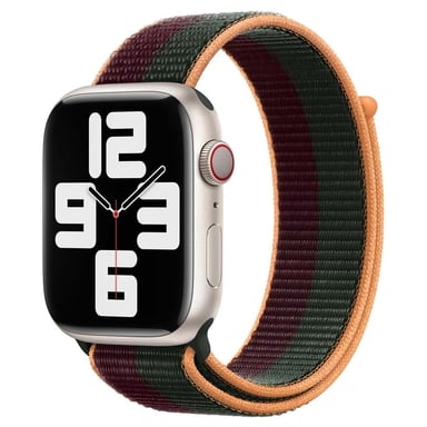 Sport Loop bracelet pour Apple Watch Series 1 á 10 / SE / Ultra (2) (44/45/46/49 mm) - Dark Cherry/Forest Green