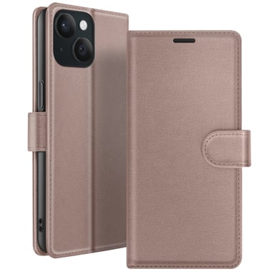 Zanaé Funda tipo cartera para iPhone 15 con soporte y lengüeta magnética Topo