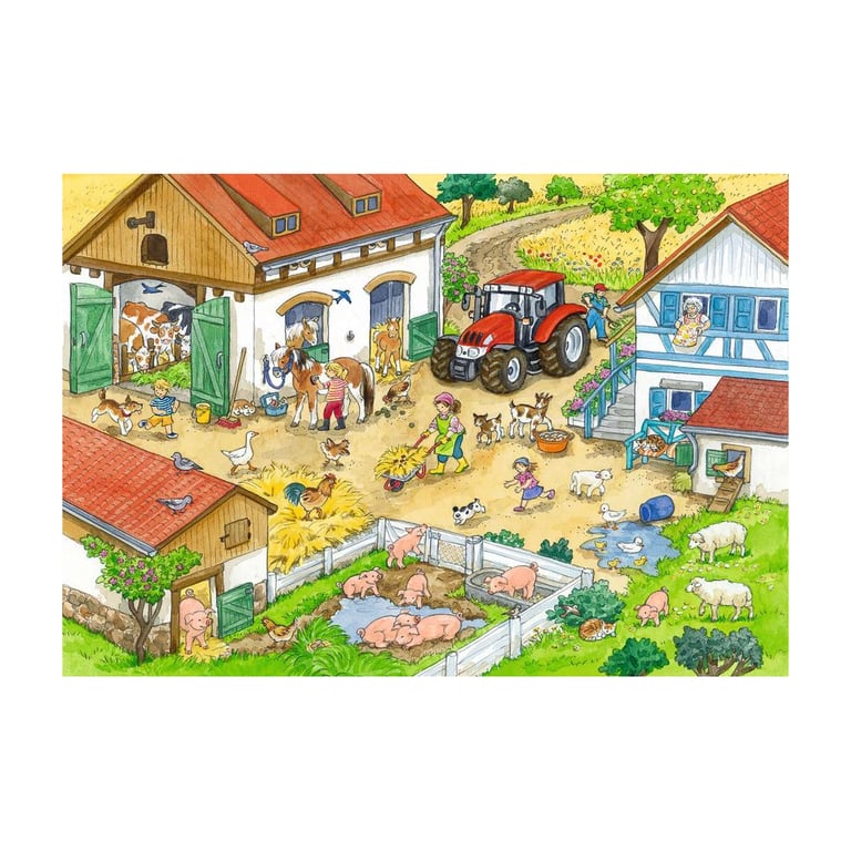 Puzzle 2 x 24 pièces : Une journée à la ferme Ravensburger France - vue 4